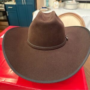 RODEO KING LOW RODEO 7X FELT COWBOY HAT, Chocolate, Bound Edge, Size 6 7/8